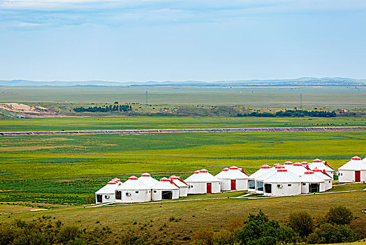 内蒙古呼伦贝尔巴彦呼硕蒙古部落蒙古包