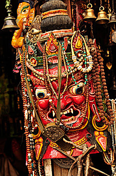 民间艺术,尼泊尔,纸,面具