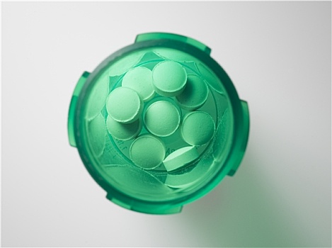 药丸,绿色,瓶子