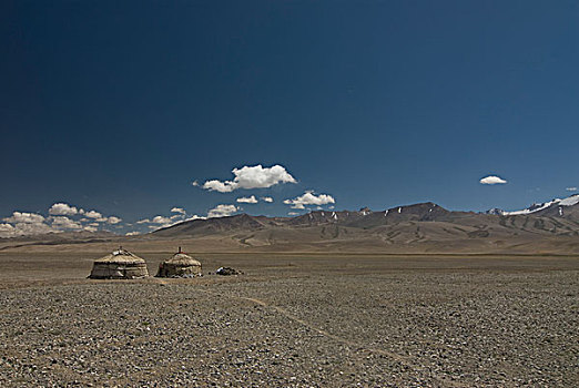 山峦,孤单,蒙古包