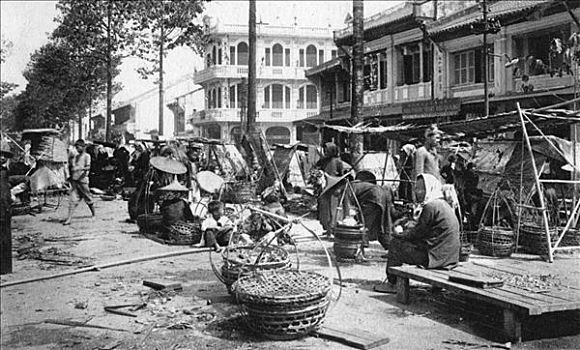 市场,西贡,越南,20世纪