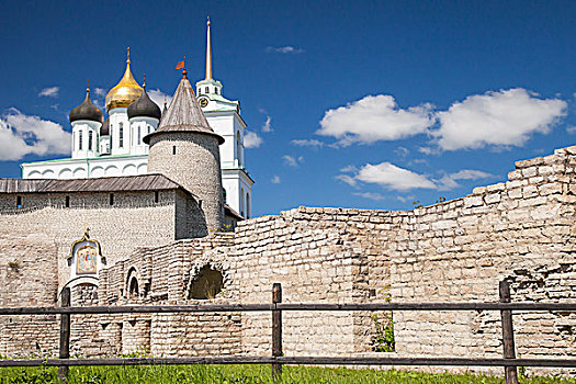 圣三一大教堂,古老,俄国东正教堂,普斯科夫,克里姆林宫