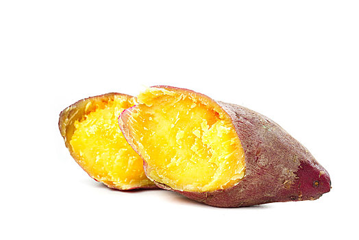白底上的黄心蜜薯