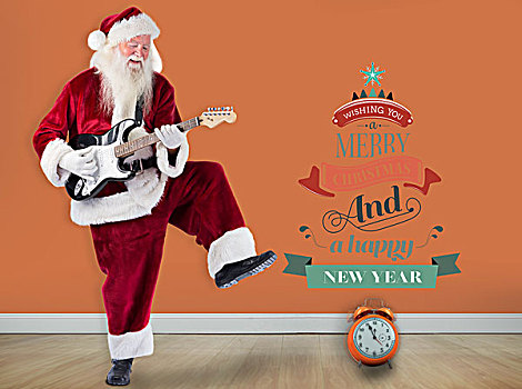 圣诞老人,有趣,吉他