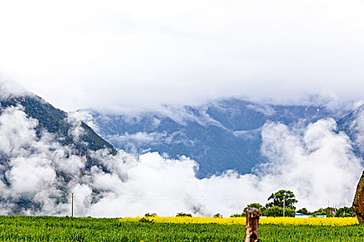 西藏,云海,雪山,玛尼堆