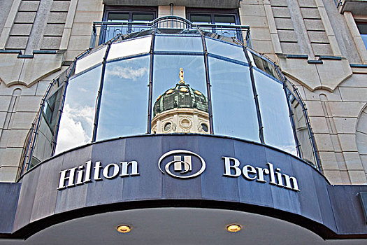 希尔顿饭店,柏林,德国,大教堂,反射,窗户,地区,欧洲