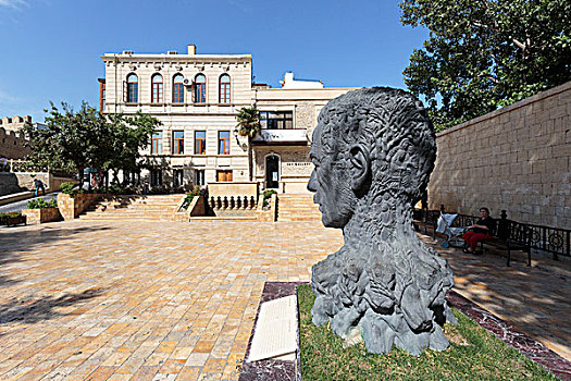 阿塞拜疆,巴库,雕塑,著名,诗人