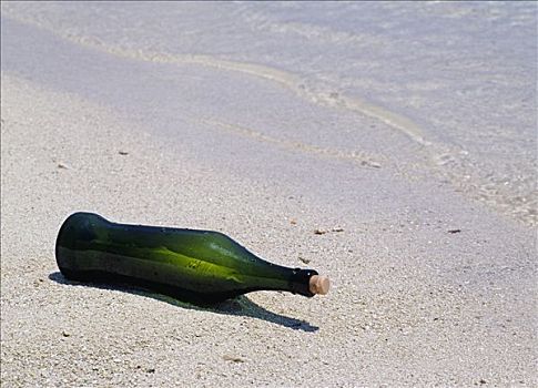 漂流瓶,海滩,马尔代夫,印度洋