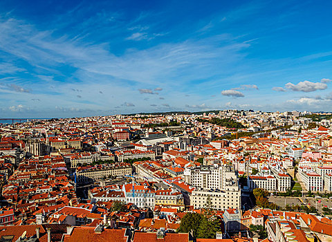城市,风景,城堡,里斯本,葡萄牙,欧洲