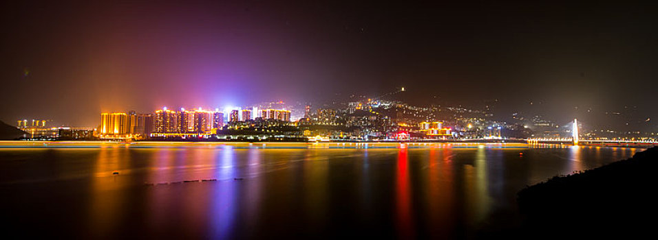 中国长江三峡,重庆奉节夜景