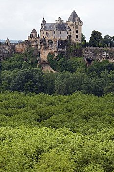 法国,城堡,远眺,靠近,萨尔拉