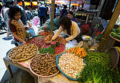 传统,市场,蔬菜,城市