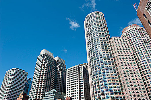 摩天大楼,高层建筑,塔楼,金融区,购物街,靠近,波士顿,马萨诸塞,新英格兰,美国,北美