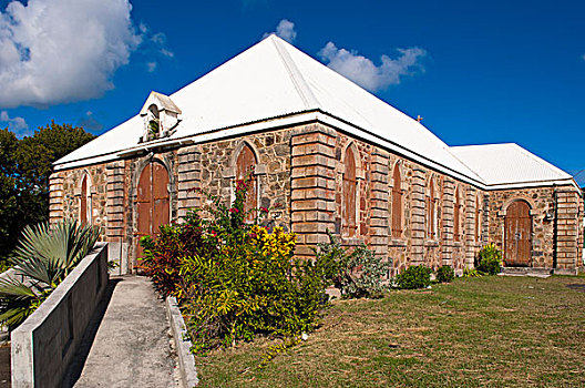 优雅,教堂,安提瓜岛
