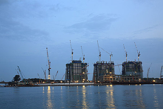 新加坡港口建设工地