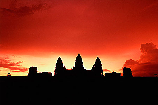 柬埔寨,吴哥窟,日落