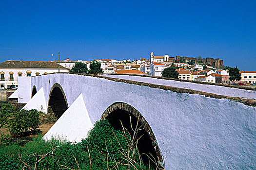 桥,上方,河,阿尔加维,葡萄牙,欧洲