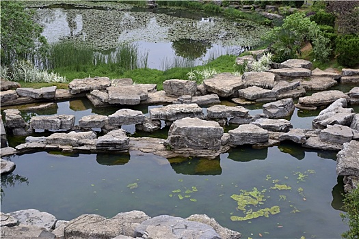 池塘里的石阶