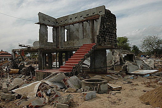 房子,控制,区域,北方,斯里兰卡,毁坏,击打,海啸