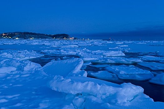 浮冰,海洋,黎明