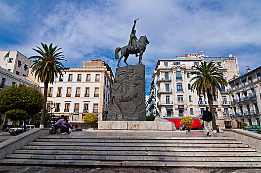 广场,雕塑,阿尔及尔,阿尔及利亚,非洲