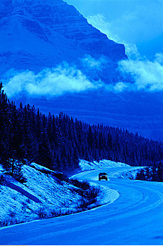 交通工具,93号公路,冰原大道,碧玉国家公园,艾伯塔省,加拿大