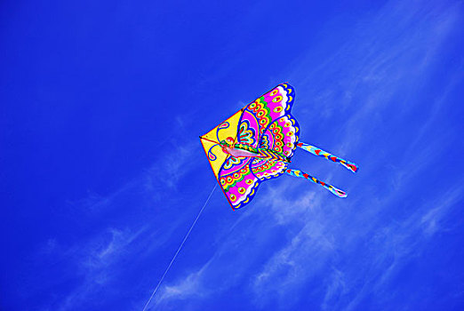 天空中飞着的蝴蝶风筝