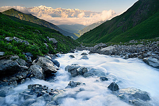 清新,山,河,乔治亚