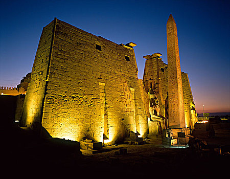 卢克索神庙,夜晚,路克索神庙,埃及