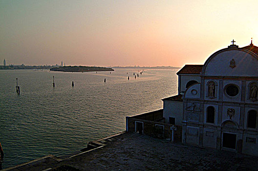 意大利,威尼斯,海边,日落