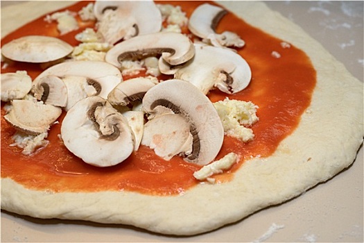 蘑菇,比萨饼