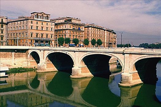 拱桥,河,台伯河,罗马,意大利