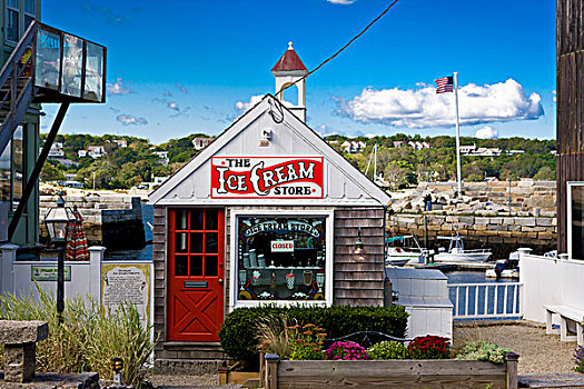 冰淇淋店,石头港,马萨诸塞,新英格兰,美国