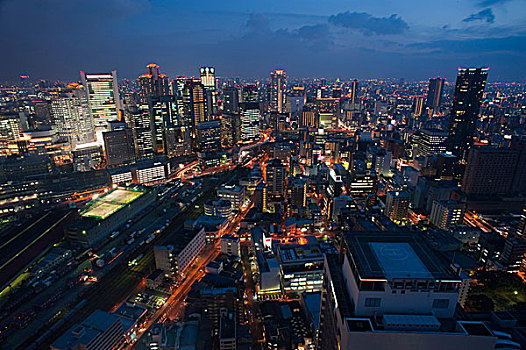 城市,大阪,夜晚