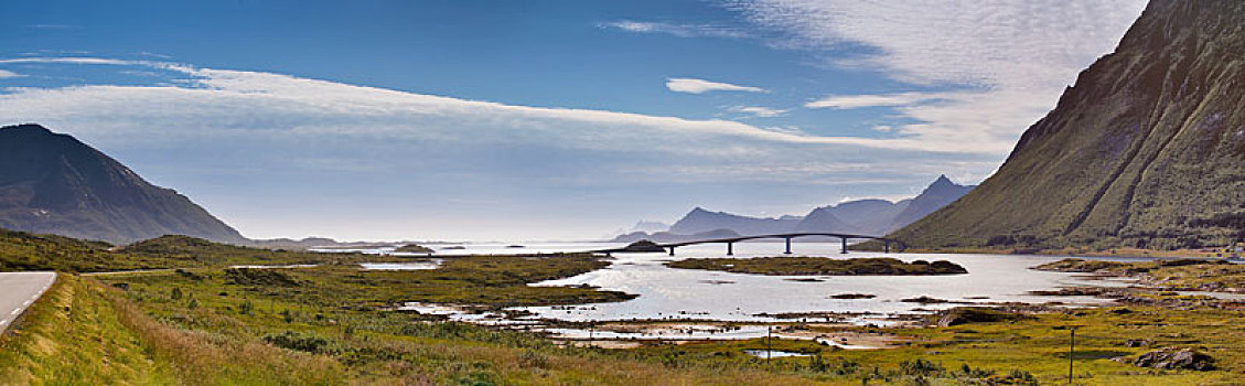 桥,峡湾,罗浮敦群岛,挪威