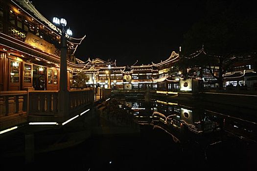 历史,中心,上海,夜景,中国,亚洲