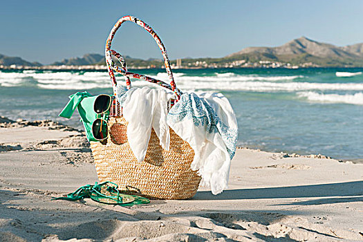 海滨游泳手提袋,海滩