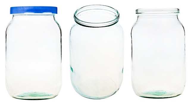 玻璃,罐,隔绝,白色背景