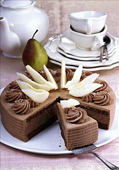 巧克力,梨子蛋糕