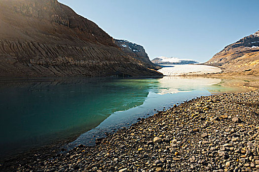 结冰,朴素,旁侧,湖,班芙,艾伯塔省,加拿大