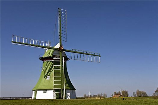 历史,荷兰,风车,靠近,下萨克森,德国,欧洲