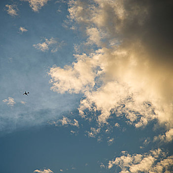 飞机,飞,空中,云
