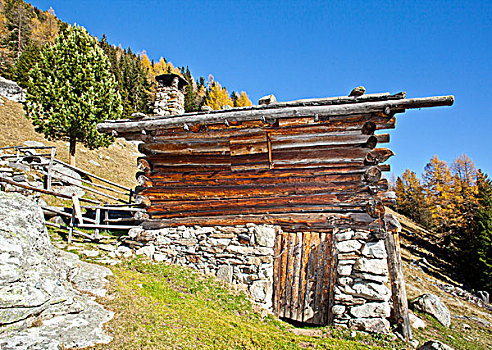 阿尔卑斯小屋,陡峭,斜坡