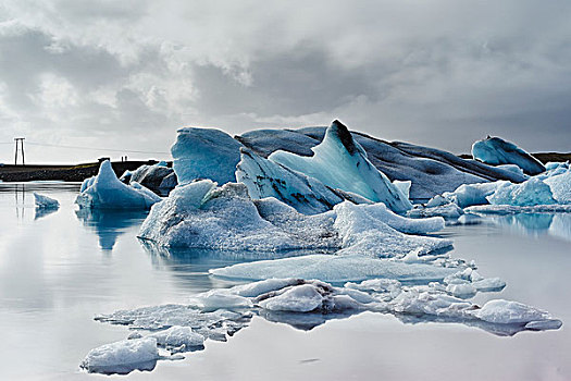 冰,杰古沙龙湖,冰河,湖,冰岛