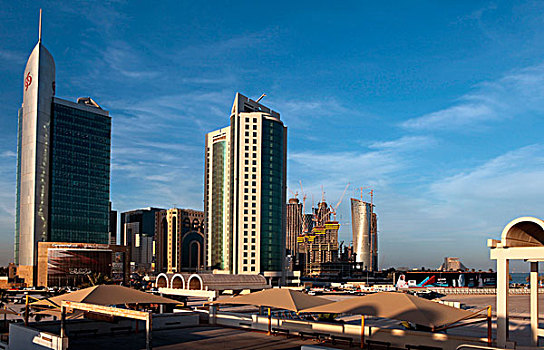 景色,出现,商业区,多哈,卡塔尔,尾部,尾端,2009年