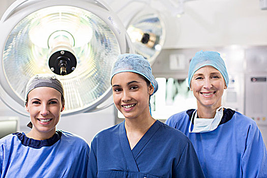 头像,三个,女性,外科,手术室