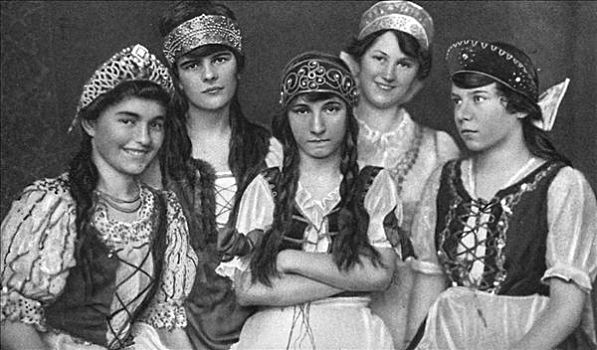 传统服装,破旧,匈牙利人,女人,匈牙利