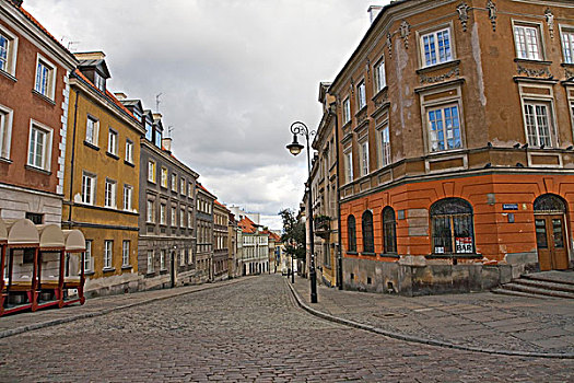 街道,城镇,华沙,波兰