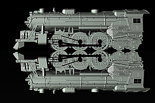 银,列车,反射,电脑制图