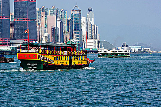 上环,天际线,港口,香港